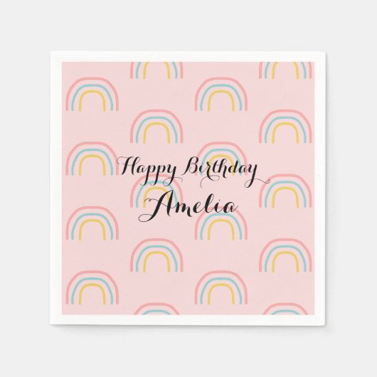 Benutzerdefiniertes Regenbogenmuster Papier Napkin Serviette (Vorderseite)