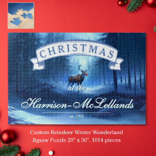 Benutzerdefiniertes Rentier Winter Wonderland Urla Puzzle