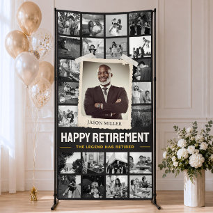 Benutzerdefiniertes Rentnerbanner, Retro-Fotocolla Banner