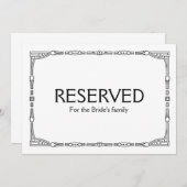 Benutzerdefiniertes "Reserviert" Art-Deco-Zeichen  (Vorne/Hinten)