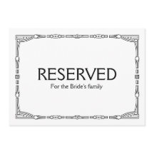 Benutzerdefiniertes "Reserviert" Art-Deco-Zeichen 