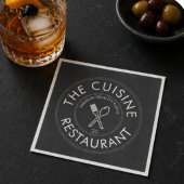 Benutzerdefiniertes Restaurant-Logo modernes Quadr Serviette