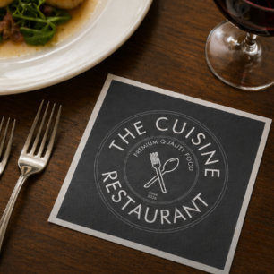 Benutzerdefiniertes Restaurant-Logo modernes Quadr Serviette