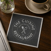 Benutzerdefiniertes Restaurant-Logo modernes Quadr Serviette