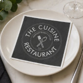 Benutzerdefiniertes Restaurant-Logo modernes Quadr Serviette