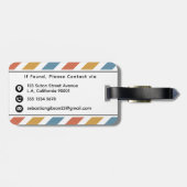 Benutzerdefiniertes Retro-70er-Streifenmuster-Mono Gepäckanhänger (Rückseite horizontal)