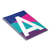 Benutzerdefiniertes Retro-Farbfeld-Monogramm Notizblock (Rechte Seite)