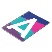 Benutzerdefiniertes Retro-Farbfeld-Monogramm Notizblock (Linke Seite)