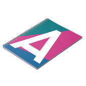Benutzerdefiniertes Retro-Farbfeld-Monogramm Notizblock (Linke Seite)
