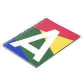 Benutzerdefiniertes Retro-Farbfeld-Monogramm Notizblock (Linke Seite)