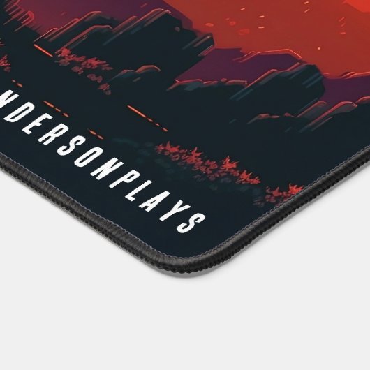 Benutzerdefiniertes Retro-Gaming für Cyber-Sunset Schreibtischunterlage (Ecke)