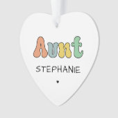 Benutzerdefiniertes Retro-Geschenk | Beste Tante j Ornament (Vorderseite)