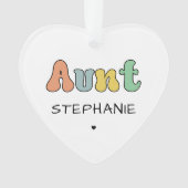Benutzerdefiniertes Retro-Geschenk | Beste Tante j Ornament (Vorderseite)