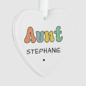 Benutzerdefiniertes Retro-Geschenk | Beste Tante j Ornament (Vorderseite)