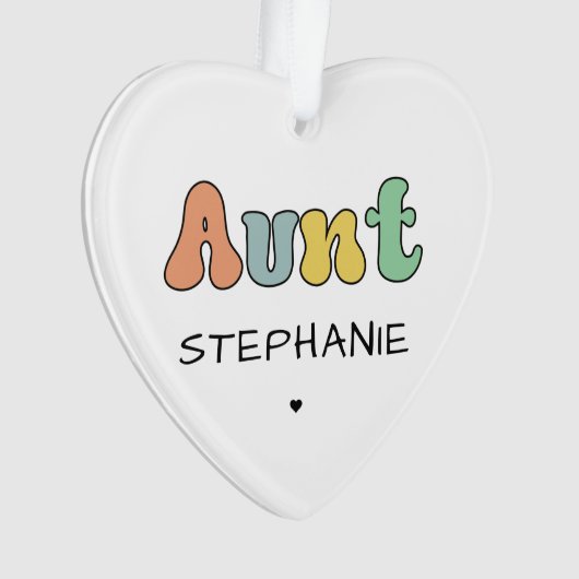 Benutzerdefiniertes Retro-Geschenk | Beste Tante j Ornament (Vorderseite)
