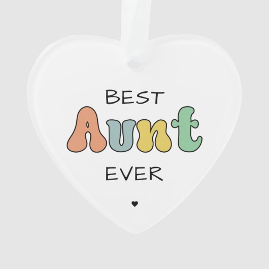 Benutzerdefiniertes Retro-Geschenk | Beste Tante j Ornament (Rückseite)