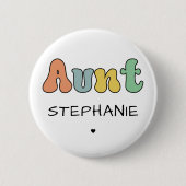 Benutzerdefiniertes Retro-Geschenk | Tante Persona Button (Vorderseite)