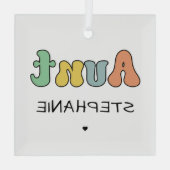 Benutzerdefiniertes Retro-Geschenk | Tante Persona Ornament Aus Glas (Rückseite)