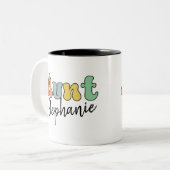 Benutzerdefiniertes Retro-Geschenk | Tante Persona Zweifarbige Tasse (Vorderseite Links)
