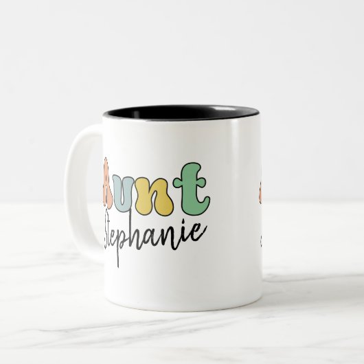 Benutzerdefiniertes Retro-Geschenk | Tante Persona Zweifarbige Tasse (Vorderseite Links)