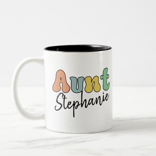Benutzerdefiniertes Retro-Geschenk | Tante Persona Zweifarbige Tasse (Links)