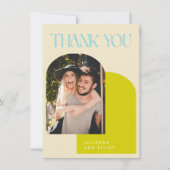 Benutzerdefiniertes Retro-Limones Chartreuse-Foto Dankeskarte (Vorderseite)