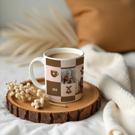 Benutzerdefiniertes Retro-Prüfmuster Kaffeetasse