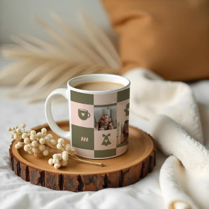 Benutzerdefiniertes Retro-Prüfmuster Kaffeetasse