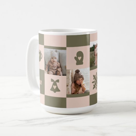 Benutzerdefiniertes Retro-Prüfmuster Kaffeetasse (Vorderseite Links)