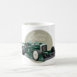 Benutzerdefiniertes Retro-Rennwagen-Konzept Kaffeetasse