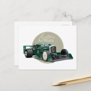 Benutzerdefiniertes Retro-Rennwagen-Konzept Postkarte