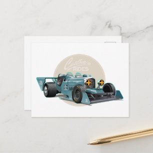 Benutzerdefiniertes Retro-Rennwagen-Konzept Postkarte
