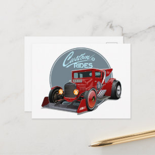 Benutzerdefiniertes Retro-Rennwagen-Konzept Postkarte