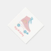 Benutzerdefiniertes Retro-Roller-Skate Rosa blaue  Serviette (Ecke)