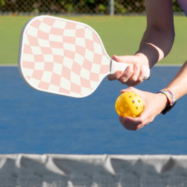 Benutzerdefiniertes Retro-Rosa Scheckpaddelgeschen Pickleball Schläger