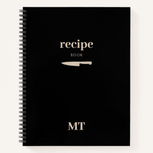 Benutzerdefiniertes Rezept Minimalistisches Monogr Notizblock