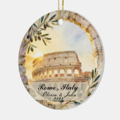 Benutzerdefiniertes Rom-Hochzeitsreise- oder Urlau Keramik Ornament (Links)