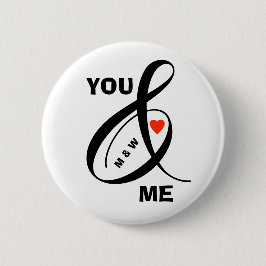 Benutzerdefiniertes romantisches Initialherz Button