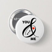 Benutzerdefiniertes romantisches Initialherz Button (Vorne & Hinten)