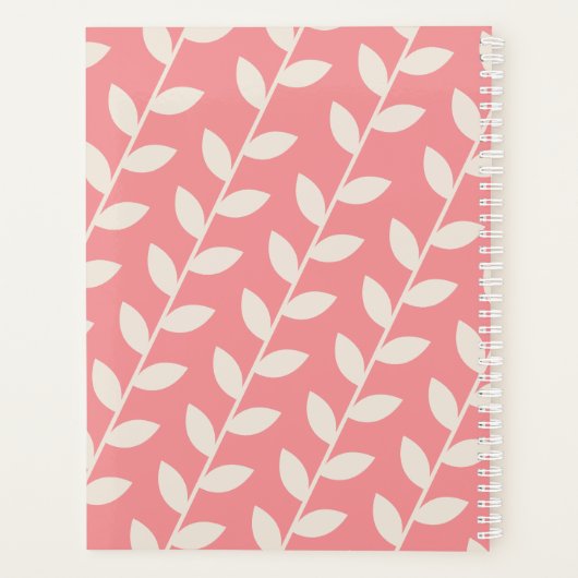 Benutzerdefiniertes rosa 70er Retro-Leaf-Muster Mo Planer (Rückseite)