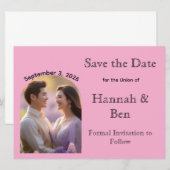 Benutzerdefiniertes rosa benutzerdefiniertes Foto Save The Date (Vorne/Hinten)