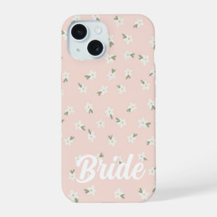 Benutzerdefiniertes rosa Blumen-Braut-Handyhülle iPhone 15 Hülle