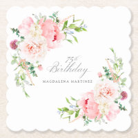 Benutzerdefiniertes rosa Blumendruckpapier zum 75.