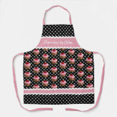 Benutzerdefiniertes rosa Cupcakes Punkt Muster auf Schürze (Vorderseite)