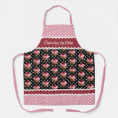 Benutzerdefiniertes rosa Cupcakes Punkt Muster auf Schürze (Vorderseite)