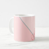 benutzerdefiniertes rosa einfarbiges Farbblockmust Kaffeetasse (Vorderseite Links)