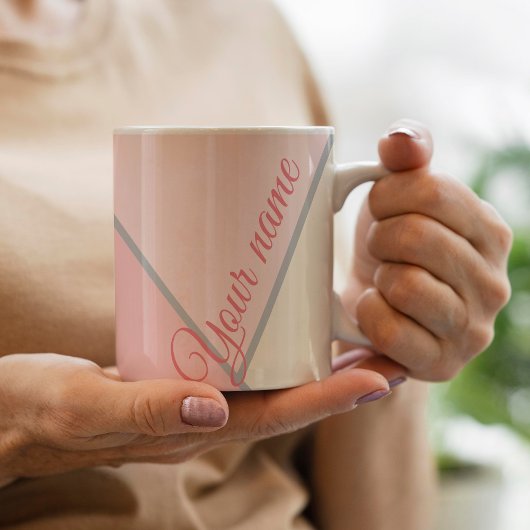 benutzerdefiniertes rosa einfarbiges Farbblockmust Kaffeetasse