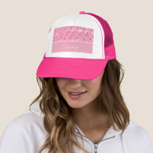 Benutzerdefiniertes rosa Flamingo Paradise Wasserf Truckerkappe
