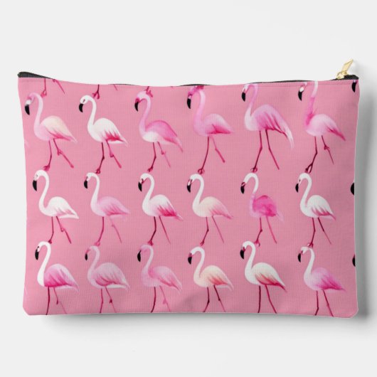 Benutzerdefiniertes rosa Flamingo Paradise Wasserf Zubehörtasche (Rückseite)