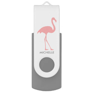 Benutzerdefiniertes rosa Flamingo-Vogel-Drehsignal USB Stick